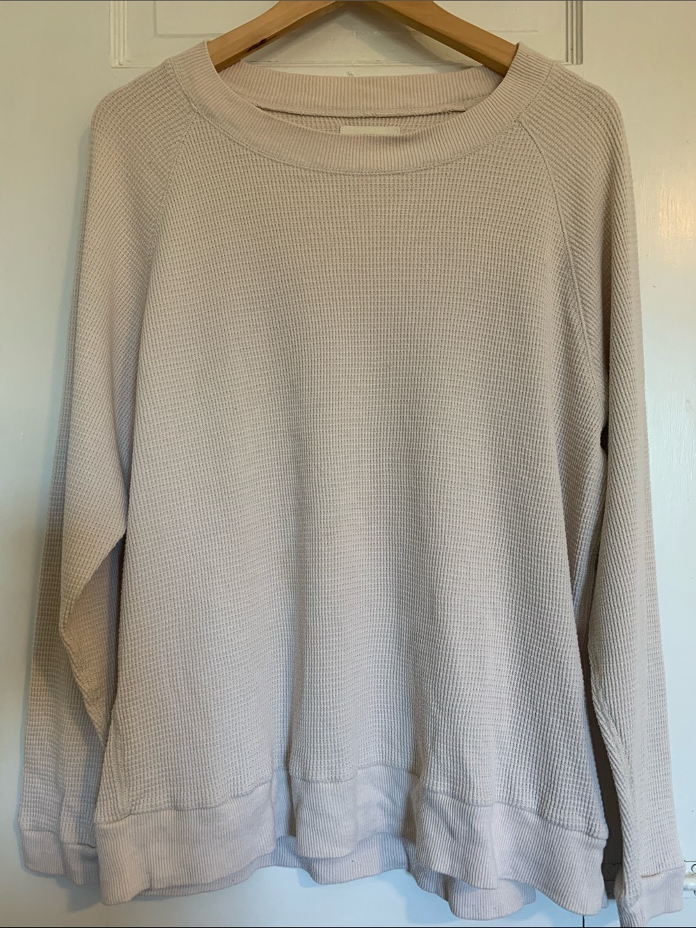 TNA Golden | Light Beige Waffle Knit Long Sleeve Size L